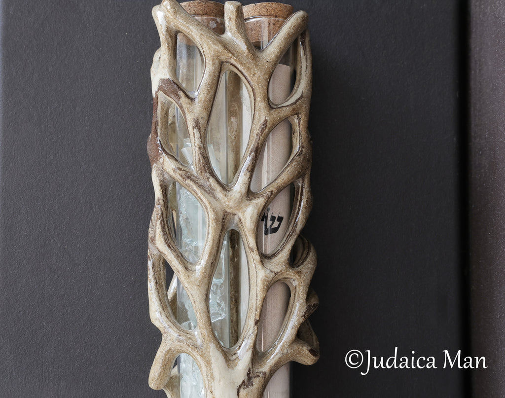Wedding ceramic mezuzah "Tree of life" unique piece handmade