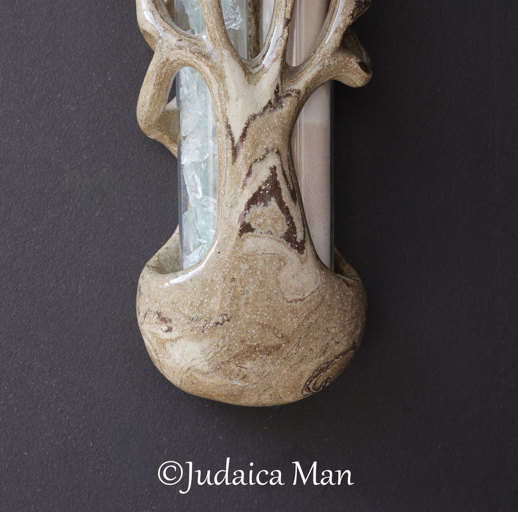 Wedding ceramic mezuzah "Tree of life" unique piece handmade