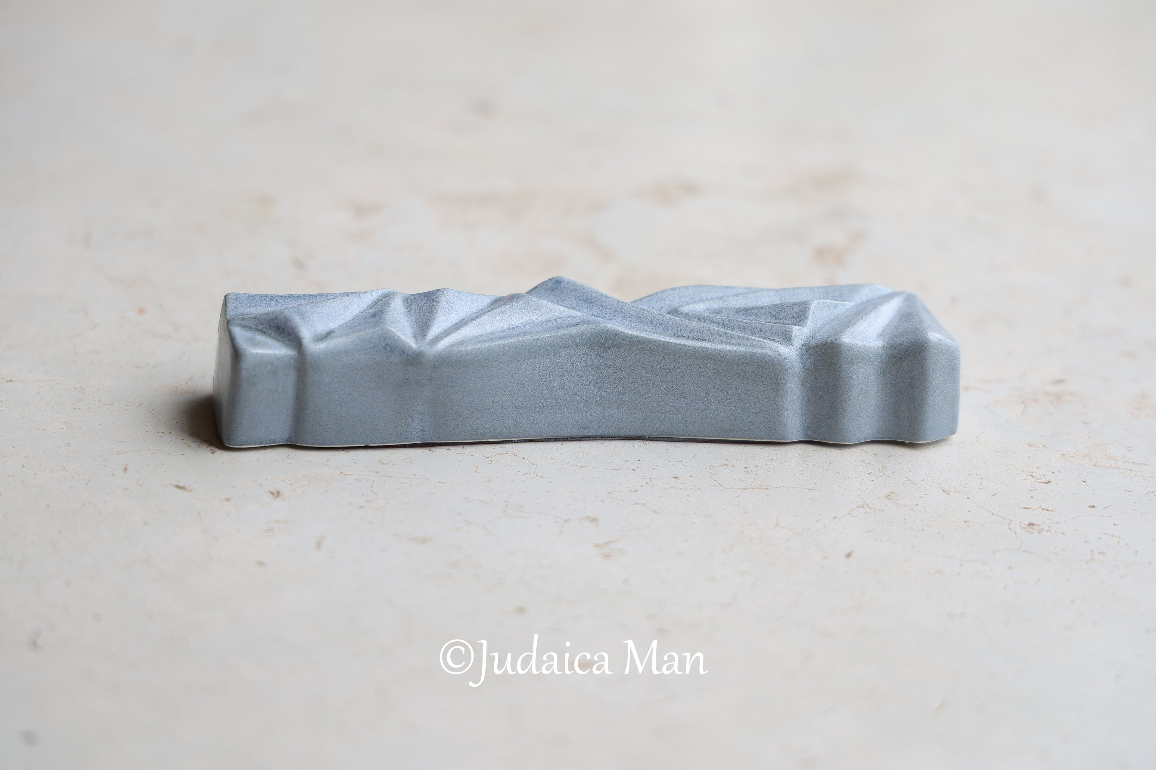 Ceramic mezuzah  "Diamond" Blue stone color 2 sizes