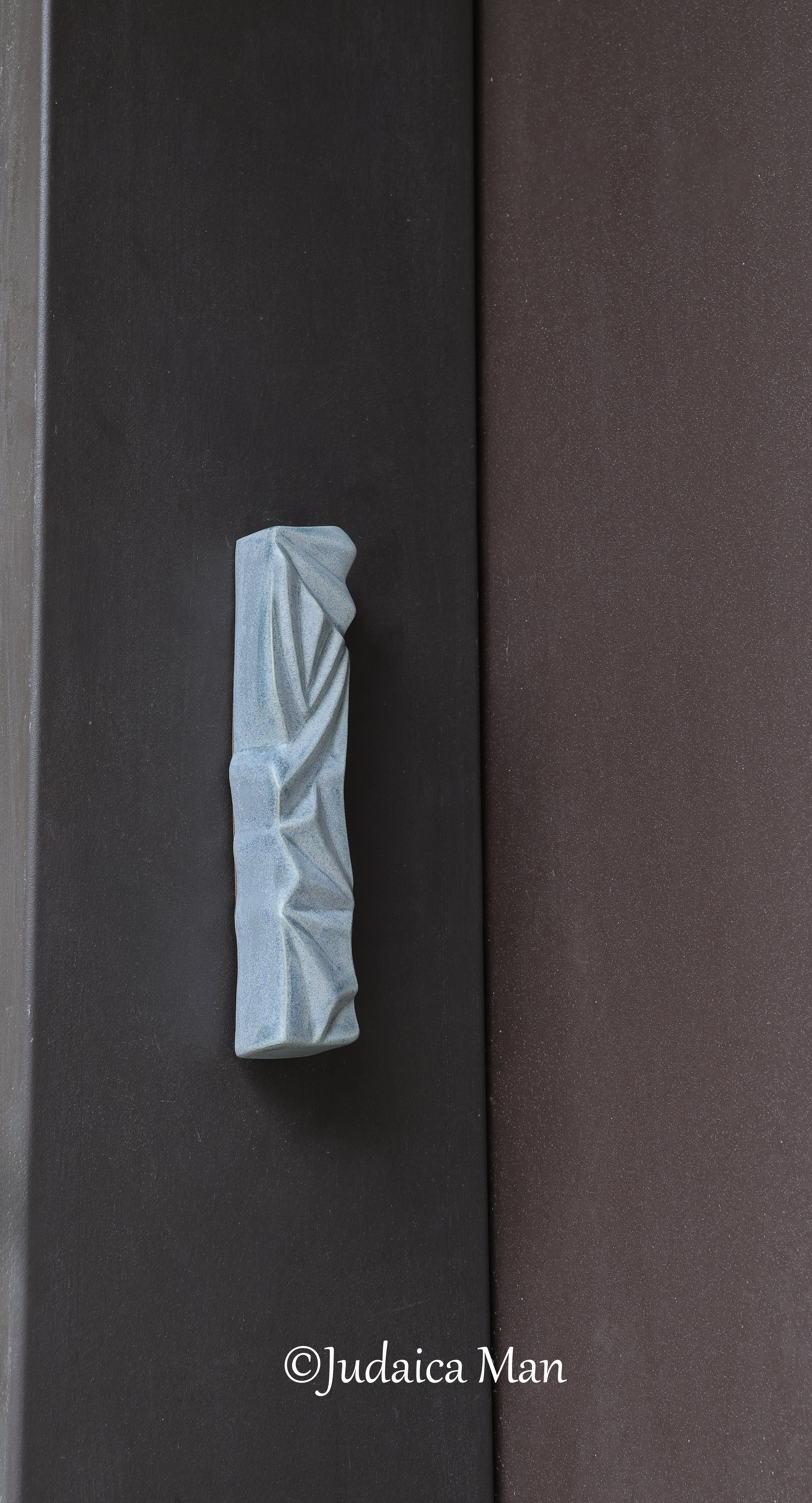 Ceramic mezuzah  "Diamond" Blue stone color 2 sizes