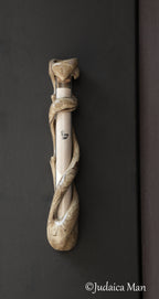 Ceramic mezuzah case "Tree of life"with glass tube