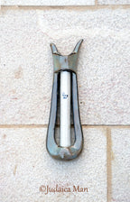 Ceramic mezuzah "Harp"- Brown color