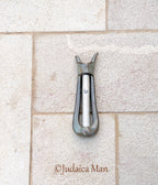 Ceramic mezuzah "Harp"- Brown color