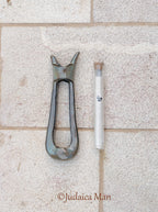 Ceramic mezuzah "Harp"- Brown color