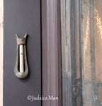 Ceramic mezuzah "Harp"- Brown color