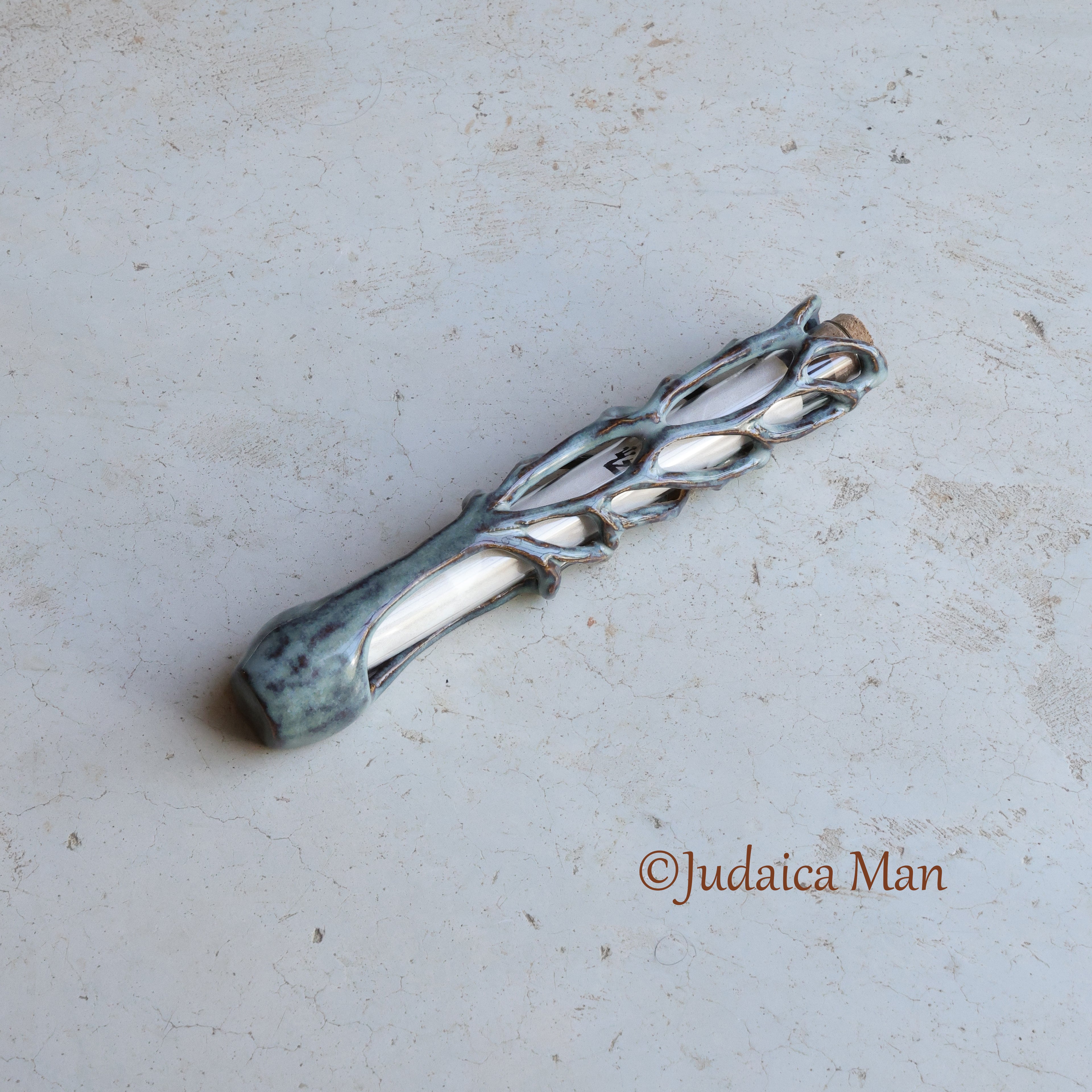 Ceramic mezuzah "Tree of life" unique piece handmade