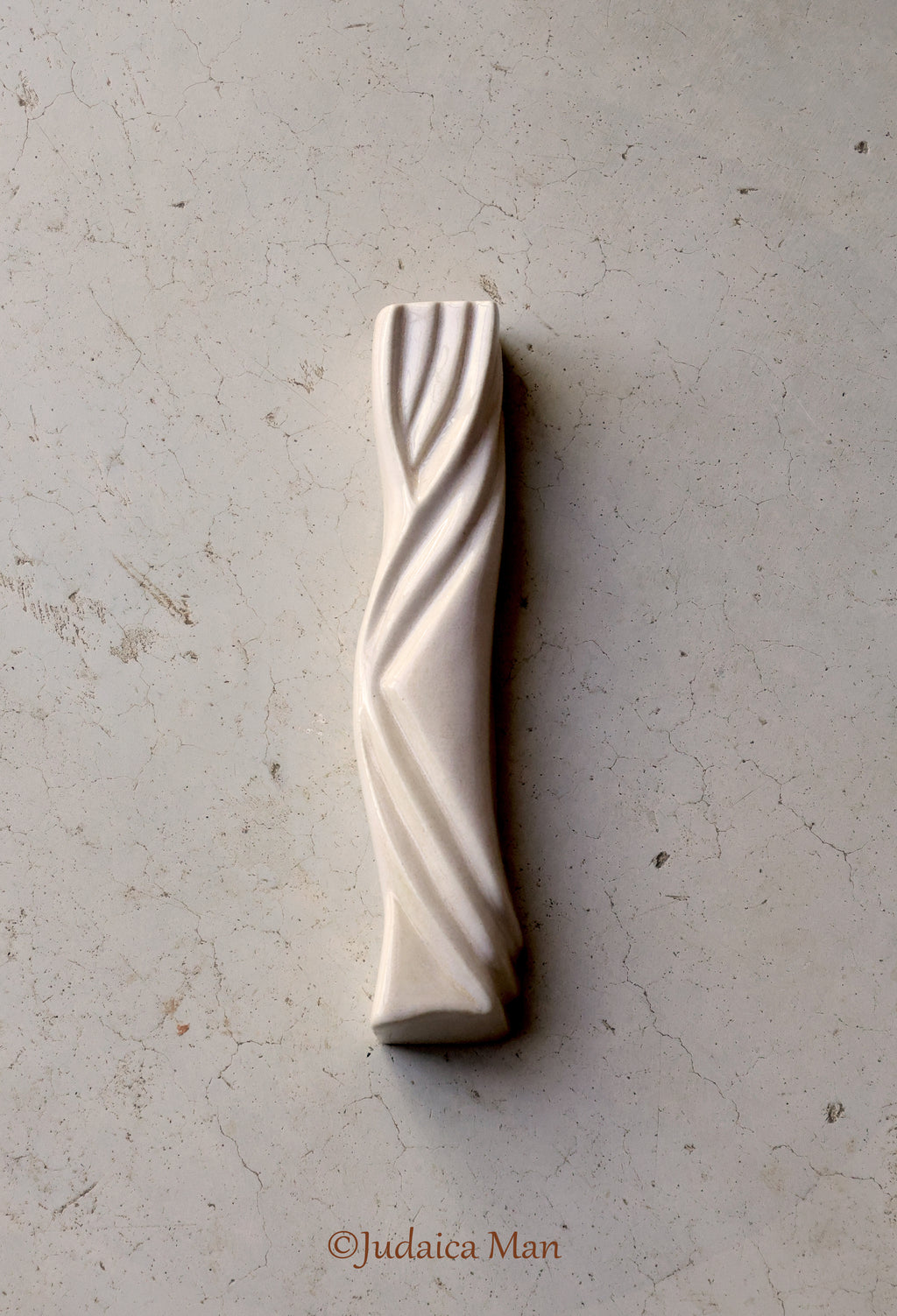 Ceramic mezuzah case "Kalah- Bride" cream color