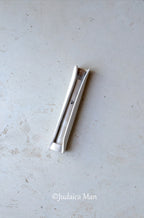 Ceramic mezuzah case with glass tube white color