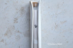 Ceramic mezuzah case with glass tube white color