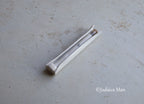 Ceramic mezuzah case with glass tube white color