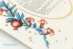 Jewish wedding ketubah "Pomegranates flowers"
