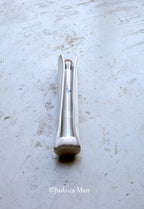 Ceramic mezuzah case with glass tube white color