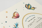 Jewish wedding ketubah "Pomegranates flowers"