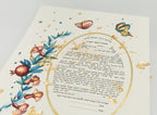 Jewish wedding ketubah "Pomegranates flowers"