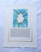 Ketubah "Hamsa in blue" with Gold 24K or imitation gilding