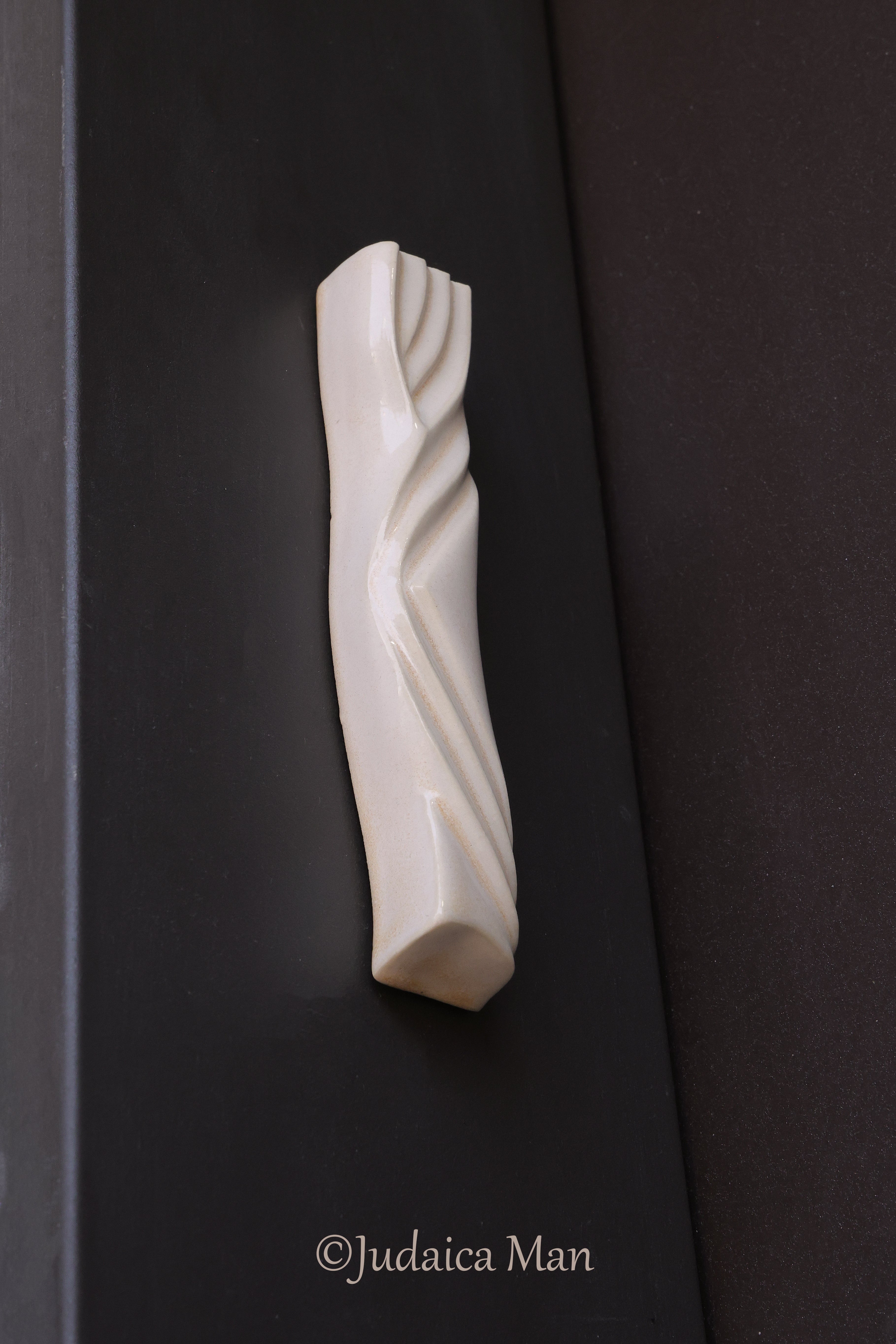 Ceramic mezuzah case "Kalah- Bride" cream color