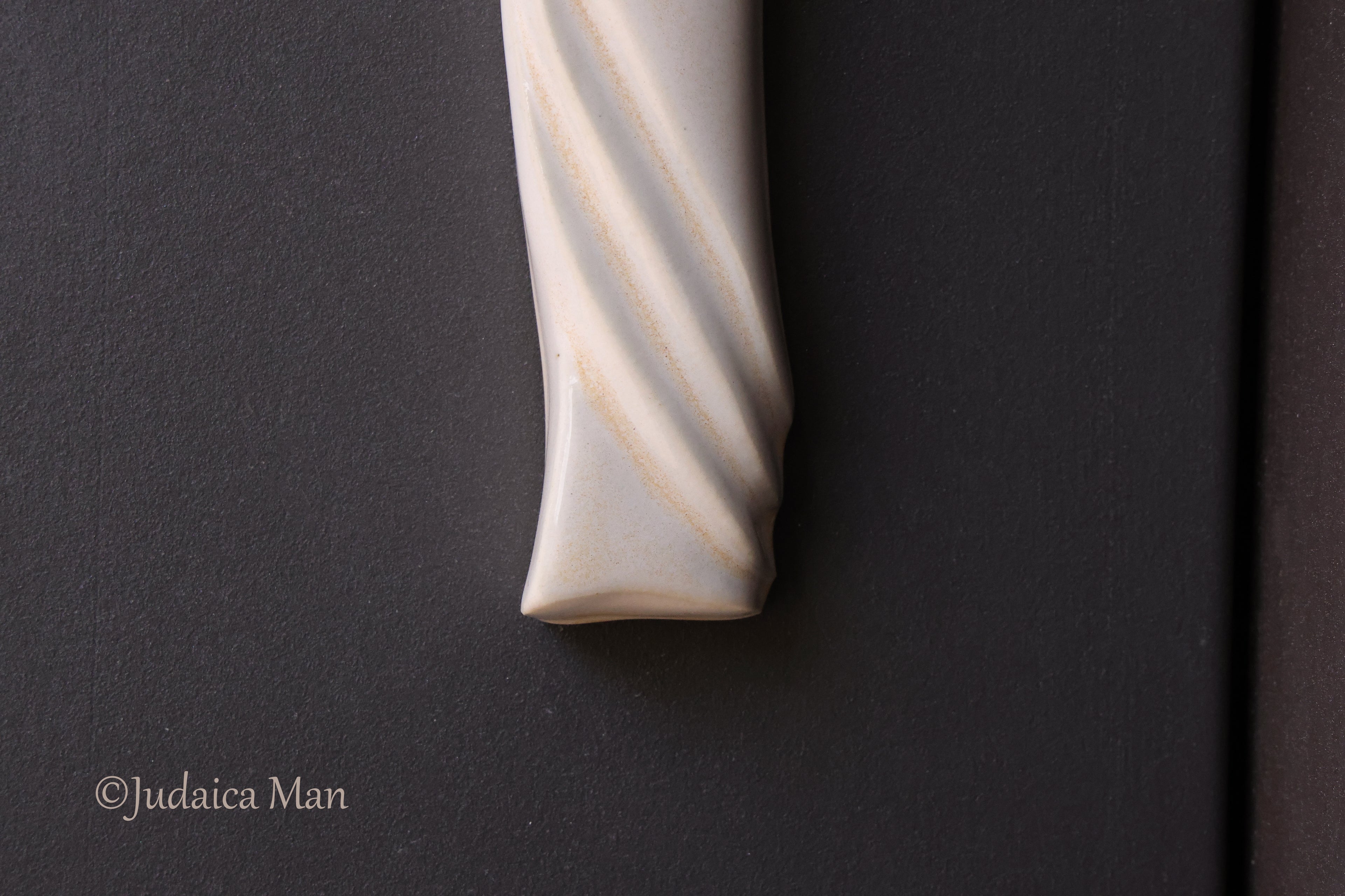 Ceramic mezuzah case "Kalah- Bride" cream color