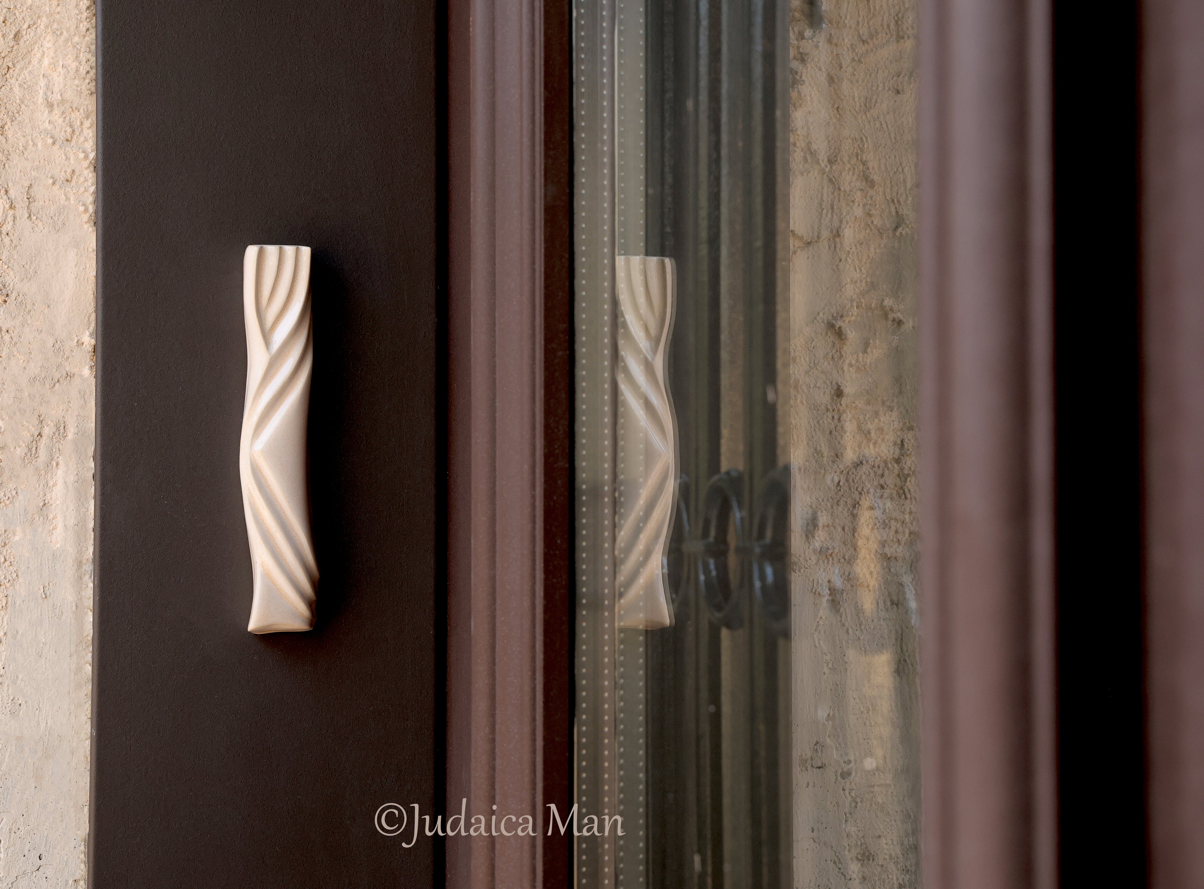 Ceramic mezuzah case "Kalah- Bride" cream color