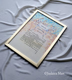 Ketubah "Smashing the glass" vitrage - Hand painted with gold 24 K