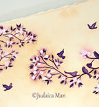 Ketubah Japaneese style "Almond flowers" with embossed flowers