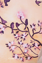 Ketubah Japaneese style "Almond flowers" with embossed flowers
