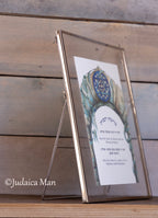 Framed Jewish Home blessing "Magen David on Jerusalem" - English and Hebrew text or Hebrew only