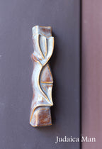 Ceramic mezuzah case "Shema" blue color 3 sizes