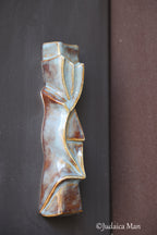 Ceramic mezuzah case "Shema" blue color 3 sizes