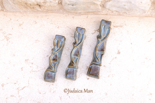Ceramic mezuzah  "Shema" blue color 3 sizes