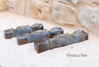 Ceramic mezuzah case "Shema" blue color 3 sizes