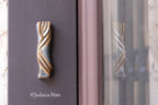 Ceramic mezuzah case "Kalah- Bride" blue brown color