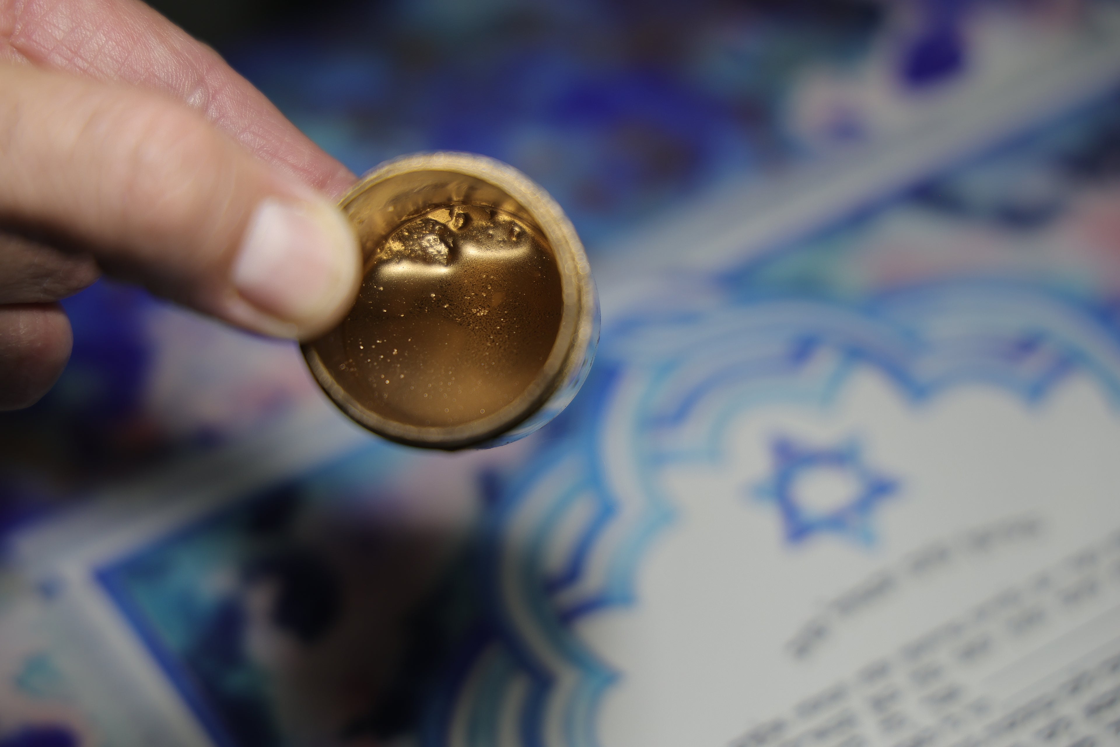 Ketubah with 24 K pure gold "Sunset colors on Talith"- Marocco style