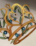 "The daughter of the King" Eshet Chayil handmade calligraphy and gold painting 24K