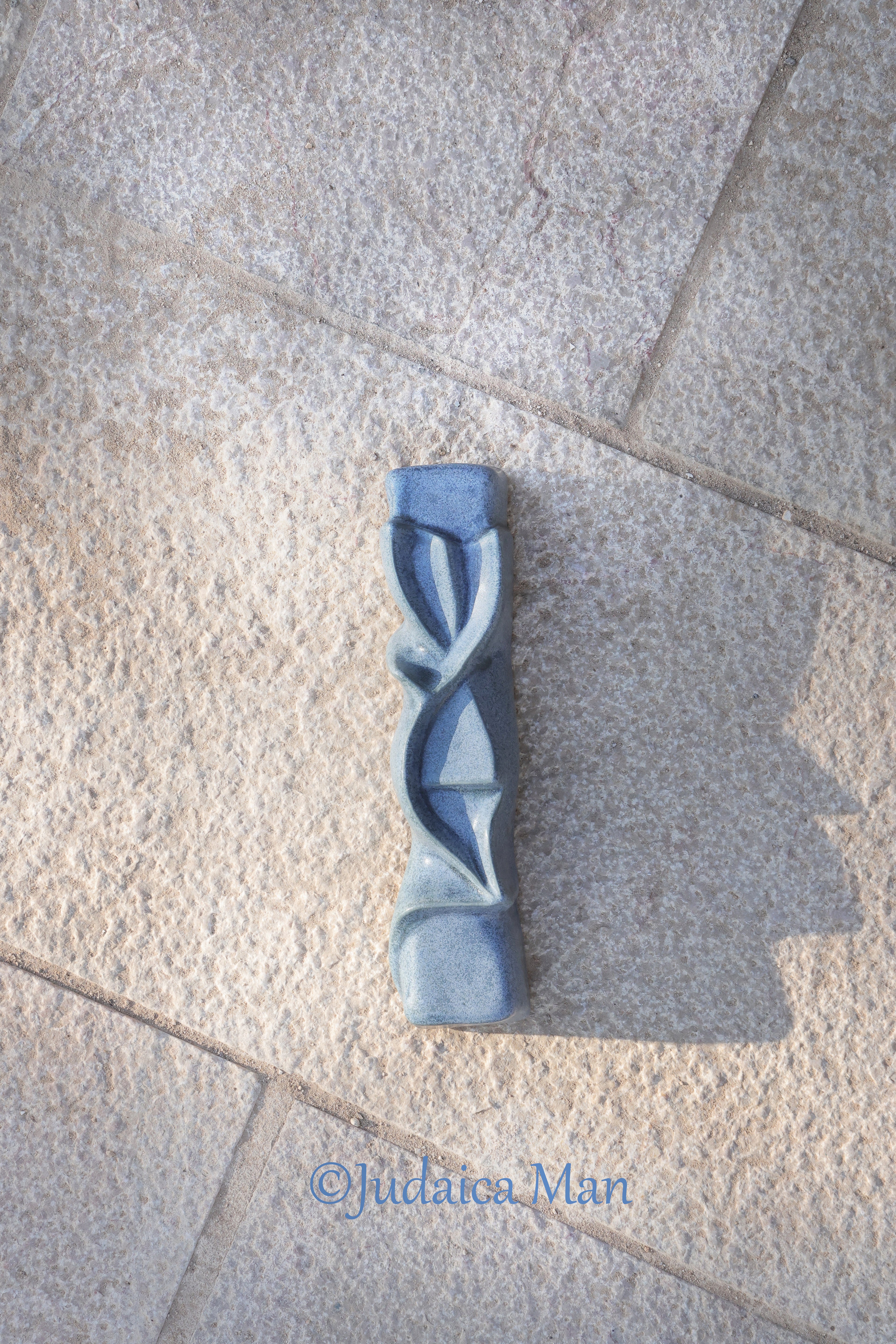 Ceramic mezuzah  "Shema" Blue stone color 3 sizes