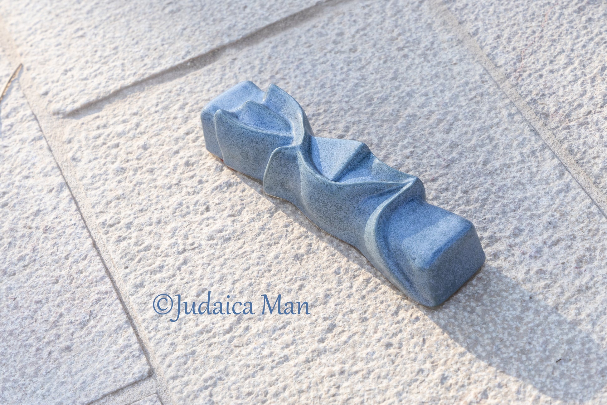 Ceramic mezuzah  "Shema" Blue stone color 3 sizes