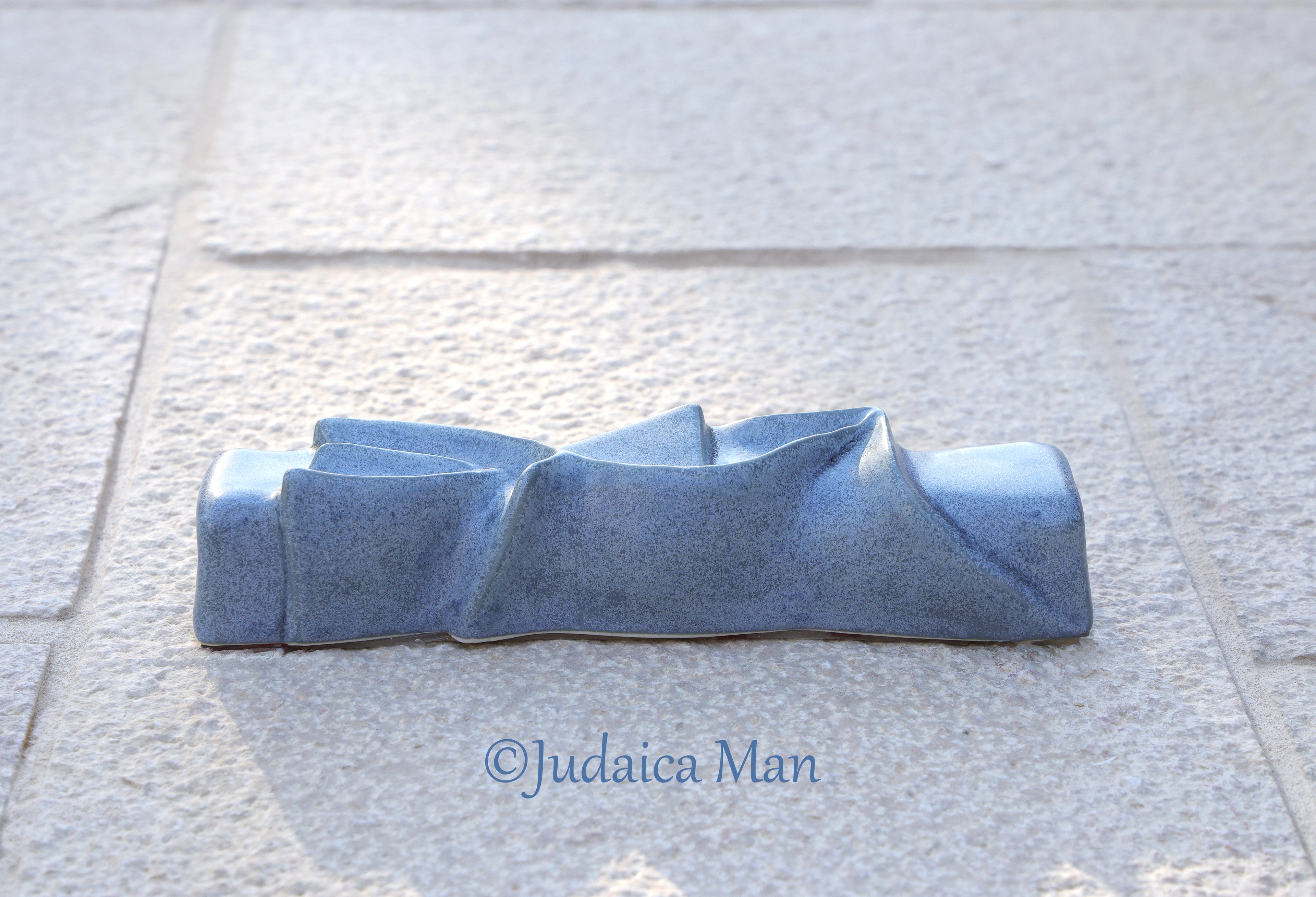 Ceramic mezuzah  "Shema" Blue stone color 3 sizes