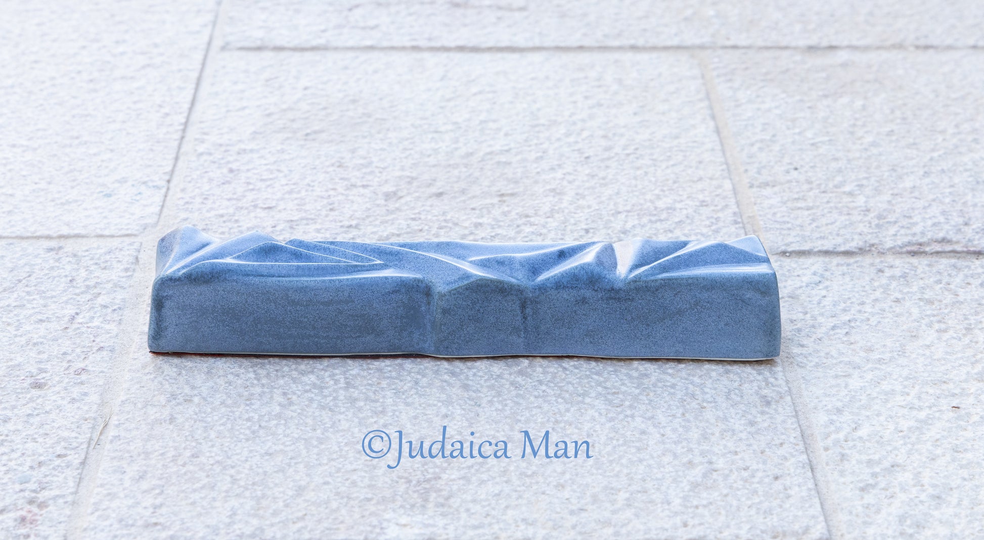 Ceramic mezuzah  "Diamond" Blue stone color 2 sizes