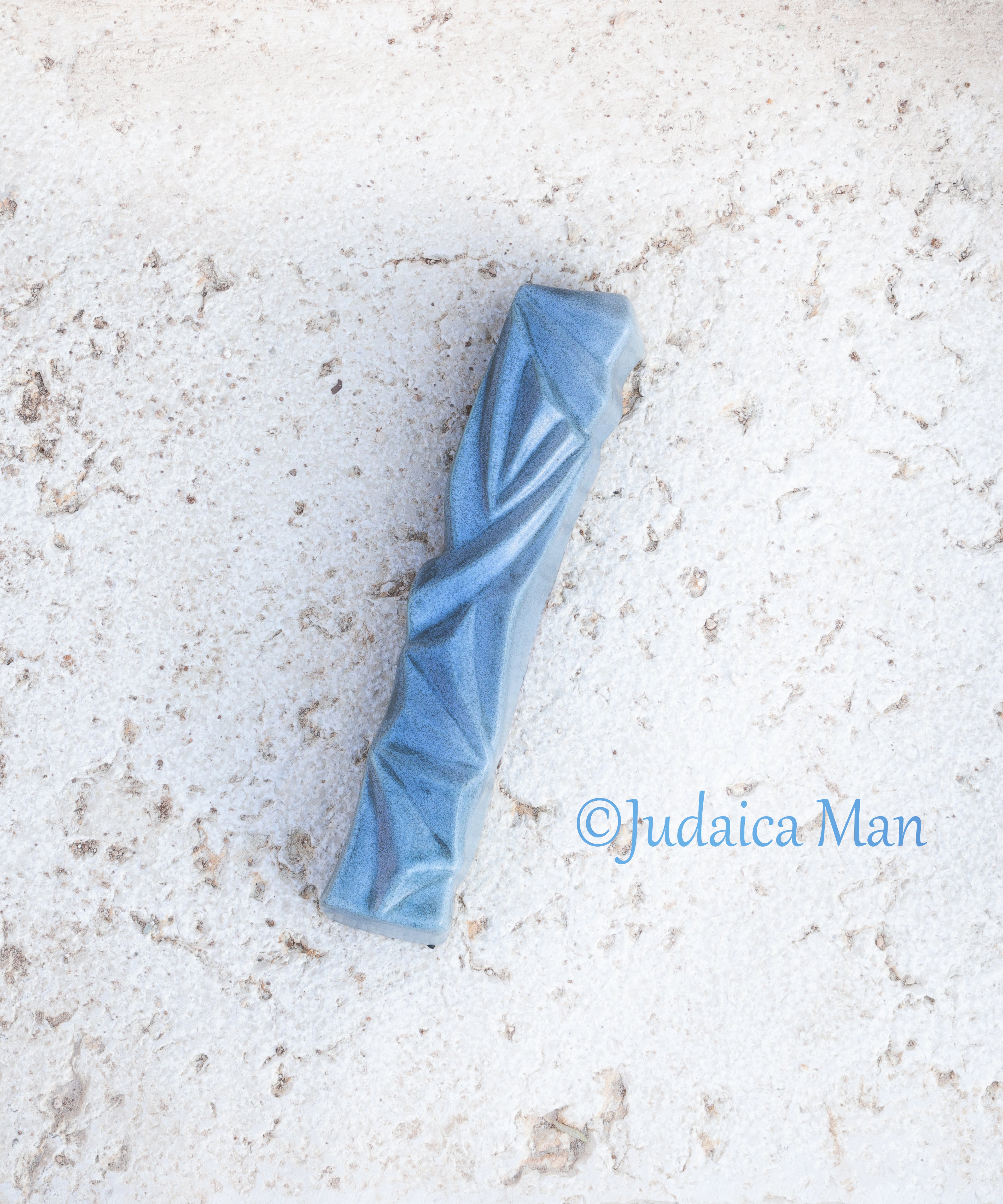 Ceramic mezuzah  "Diamond" Blue stone color 2 sizes