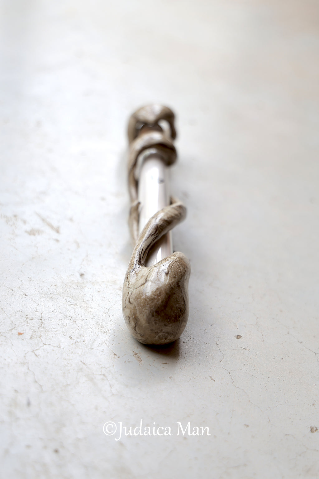 Ceramic mezuzah case "Tree of life"with glass tube