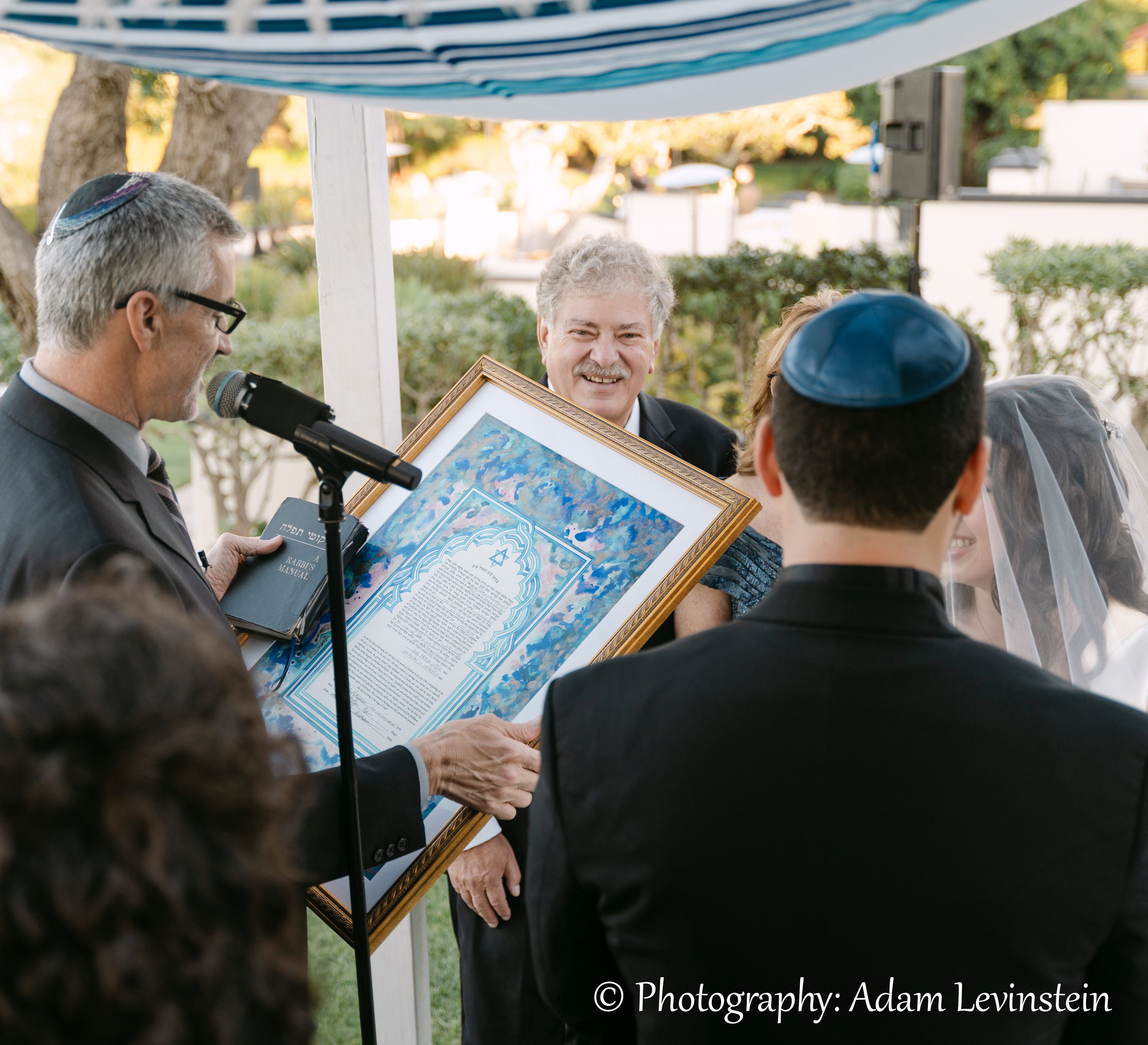 Ketubah with 24 K pure gold "Sunset colors on Talith"- Marocco style