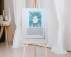 Ketubah "Hamsa in blue" with Gold 24K or imitation gilding