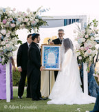 Ketubah with 24 K pure gold "Sunset colors on Talith"- Marocco style