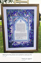 Ketubah with 24 K pure gold "Sunset colors on Talith"- Marocco style