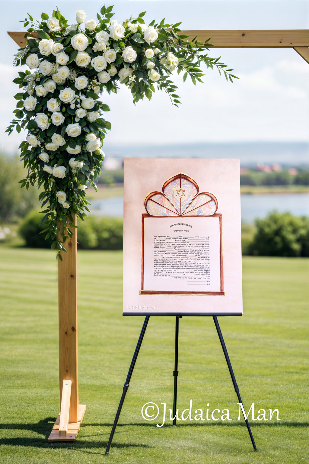 Ketubah "Mishkan" vitrage - Hand painted with gold 24 K