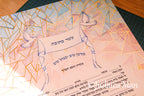 Ketubah "Smashing the glass" vitrage - Hand painted with gold 24 K