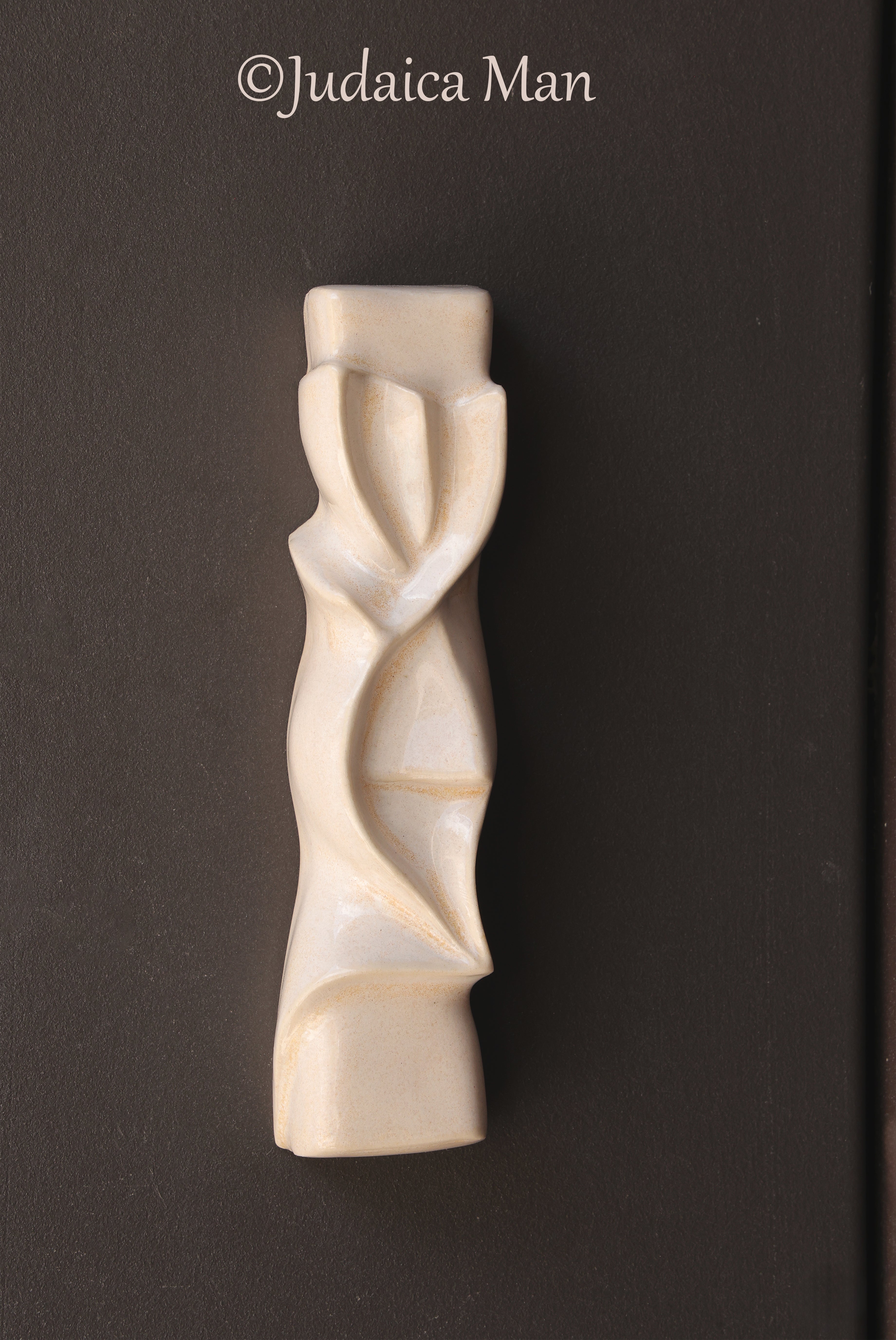 Ceramic mezuzah  "Shema" Cream color 3 sizes