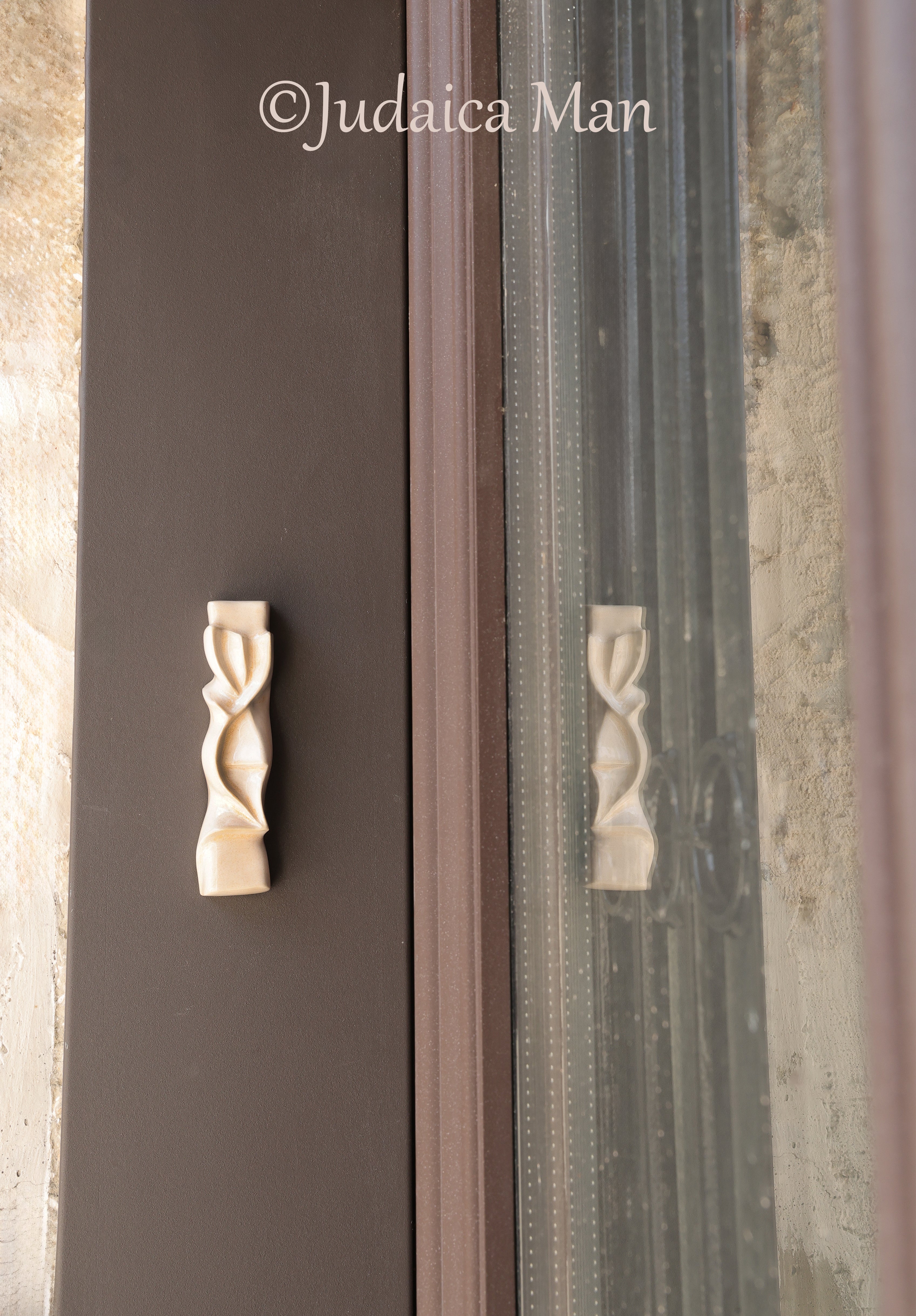 Ceramic mezuzah  "Shema" Cream color 3 sizes