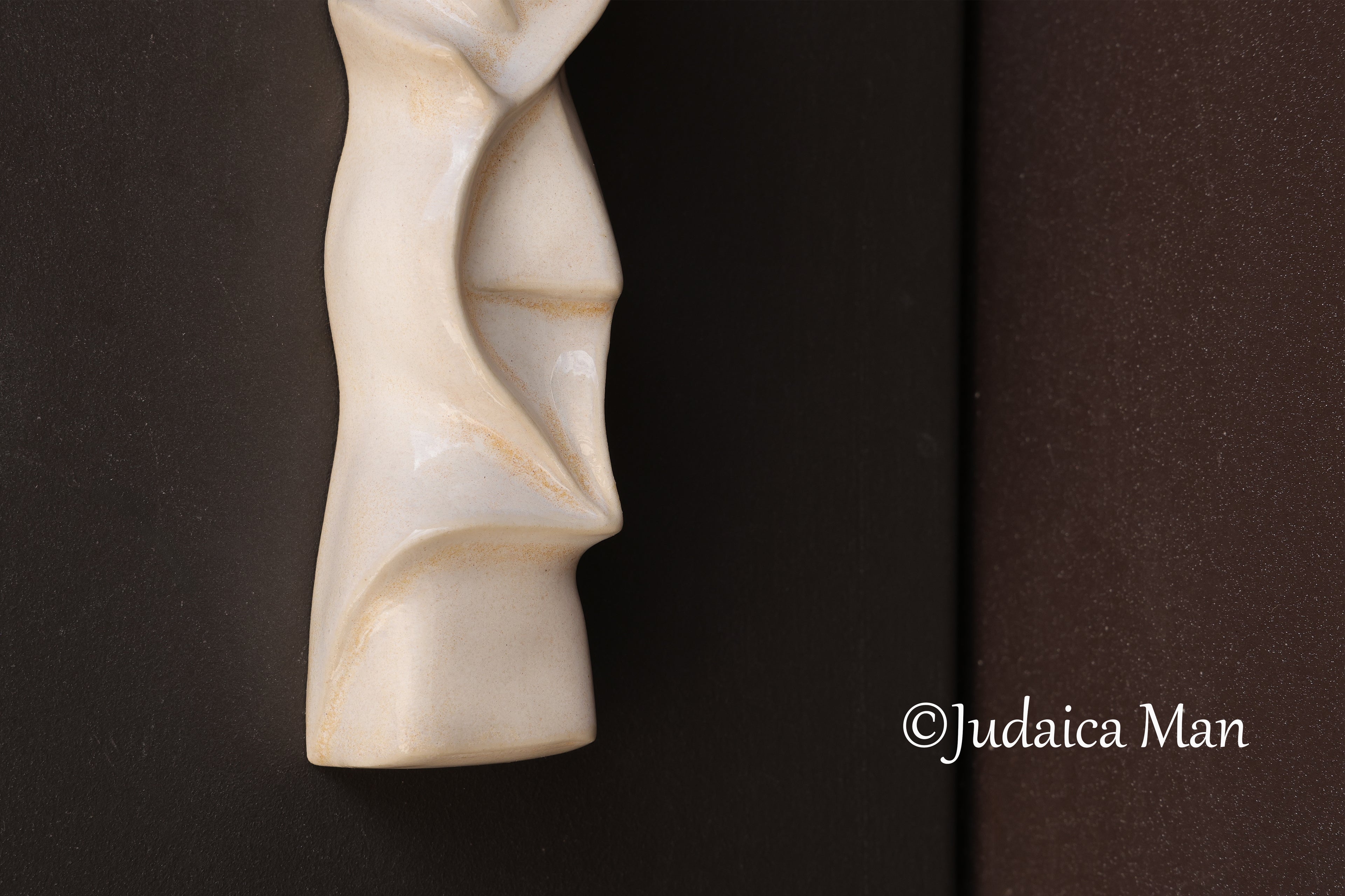 Ceramic mezuzah  "Shema" Cream color 3 sizes