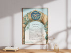 Jewish wedding ketubah "Peace in Jerusalem"