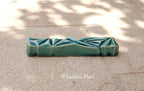 Ceramic mezuzah  "Diamond" Blue glass color